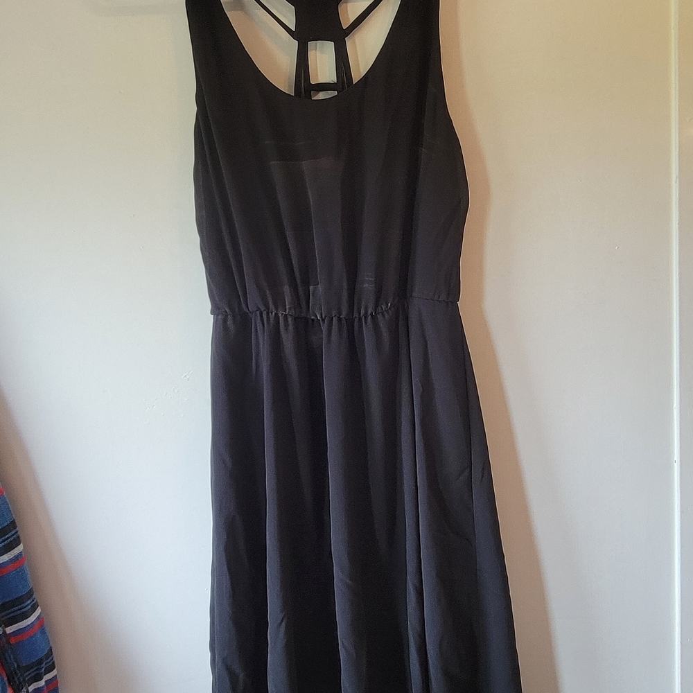 High low black strapy detail